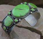 Gaspeite Bracelet in solid sterling silver