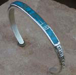 Kingman Turquoise Bracelet in solid sterling silver
