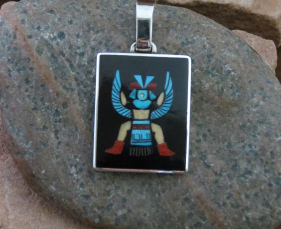 Navajo Solid Sterling Silver Red Coral Pendant