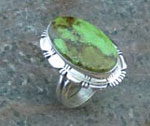 Genuine Navajo Sterling Silver Gaspeite Ring