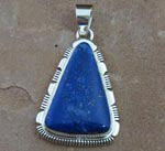 Genuine Navajo Sterling Silver Lapis Pendant