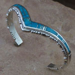 Kingman Turquoise Bracelet in solid sterling silver