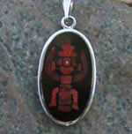 Genuine Navajo Sterling Silver Pendant Red Coral inlay