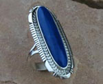 Genuine Navajo Sterling Silver and Lapis Ring