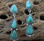 Genuine Navajo Pilot Mountain Turquoise earrings