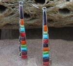 Genuine Navajo Spiny oyster, Gaspeite and Turquoise earrings