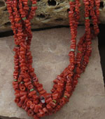 Genuine Navajo Sterling Silver Necklace- Coral