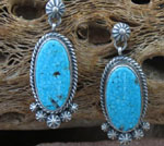 Genuine Navajo Kingman Spiderweb Turquoise earrings