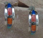 Genuine Spiny Oyster, Turquoise and Lapis earrings