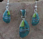 Genuine Navajo Sterling Silver Pendant-Earring Set