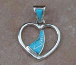 Genuine Navajo Sterling Silver Pendant- Sleeping Beauty Turquoise