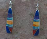 Genuine Orange Spiny Oyster, Turquoise and Opal earrings