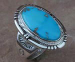 Genuine Navajo Sterling Silver and Turquoise Ring
