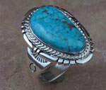 Genuine Navajo Sterling Silver and Turquoise Ring