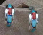 Genuine Spiny Oyster, Turquoise and Opal earrings