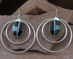 Genuine Black Onyx and Cultured Opal earrings
