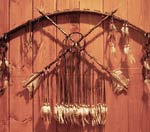 Native American Bow and Crossed Arrow set with Dream Catchers and Beads