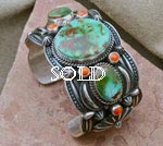 Kings Manassa Turquoise Bracelet with Multiple Stones in solid sterling silver