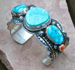 Kingman Turquoise Bracelet in solid sterling silver