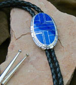 Genuine Navajo Bolo Tie with Blue Lapis