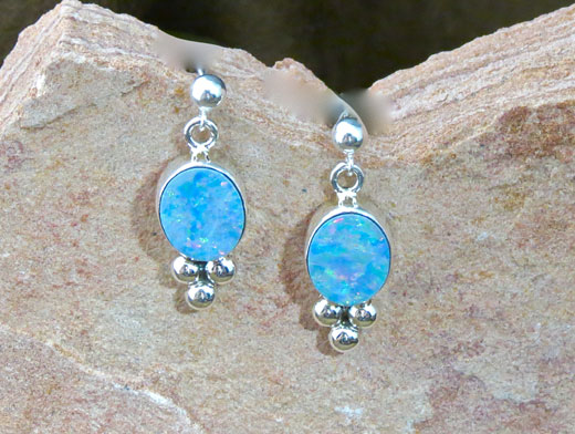 Sterling Silver Boulder Opal Earrings