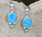 Genuine Navajo Sterling Silver earrings with Boulder Opal