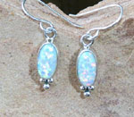 Genuine Navajo Sterling Silver earrings with Cultured Opal