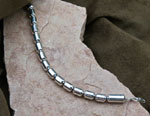Sterling Silver Link Bracelet with barrel beads in solid sterling silver
