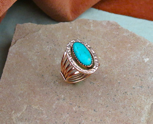 Navajo Copper and Turquoise Ring