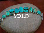 Sterling Silver Navajo Bracelet with Kings Manassa Turquoise