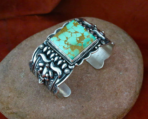 Royston Turquoise Sterling Silver Navajo Bracelet