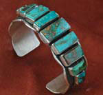 Sterling Silver Navajo Bracelet with Pilot Mountain Turquoise