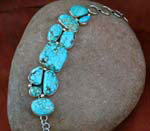 Sterling Silver Navajo Bracelet with Spider Web Turquoise