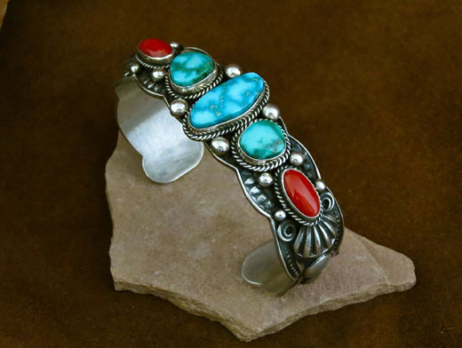 Bracelet, Coral, Turquoise