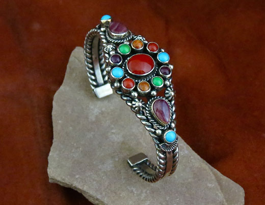 Bracelet, Coral, Spiny Oyster, Gaspeite, Turquoise