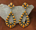 Genuine Navajo Orange Spiny Oyster Shell earrings