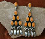 Genuine Navajo Orange Spiny Oyster Shell earrings