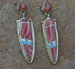 Genuine Navajo Rhodochrosite and Cultured Opal earrings