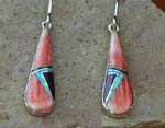 Genuine Navajo Spiny Oyster shell and Cultured Opal earrings
