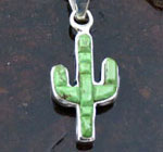 Genuine Navajo Gaspeite Cactus Pendant