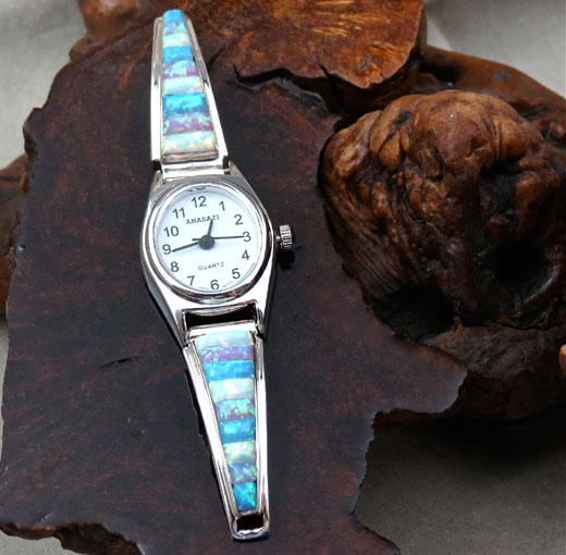 Silver and Opal Navajo Bracelet
