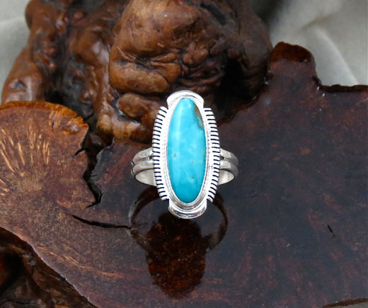 Navajo Sterling Silver Sleeping Beauty Turquoise Ring