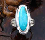 Genuine Navajo Sterling Silver and Sleeping Beauty Turquoise Ring