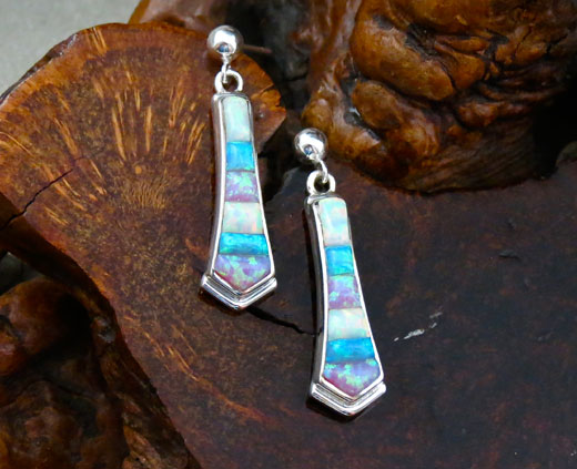 3 different colors of Cultured Opal Sterling Silver Earrings