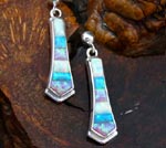 Genuine Navajo Sterling Silver earrings with 3 colors of Cultured Opal