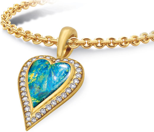 Kabana Opal Heart Pendant