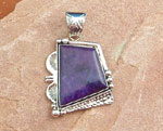 Genuine Navajo Sterling Silver Pendant with Sugelite