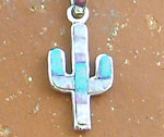 Genuine Navajo Opal Cactus Pendant