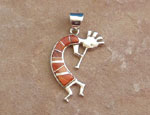 Genuine Navajo Kokopelli Pendant with Spiny Oyster Shell