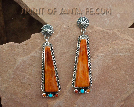 Orange Spiny Oyster Shell Earrings